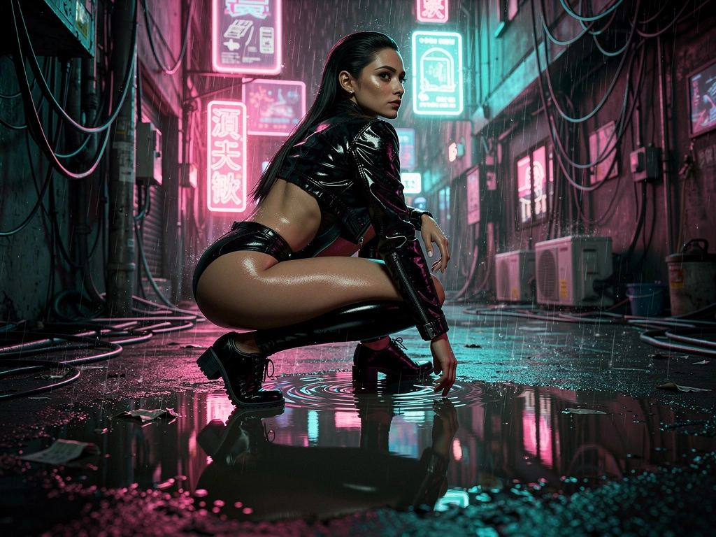 Cyber Noir neon alley